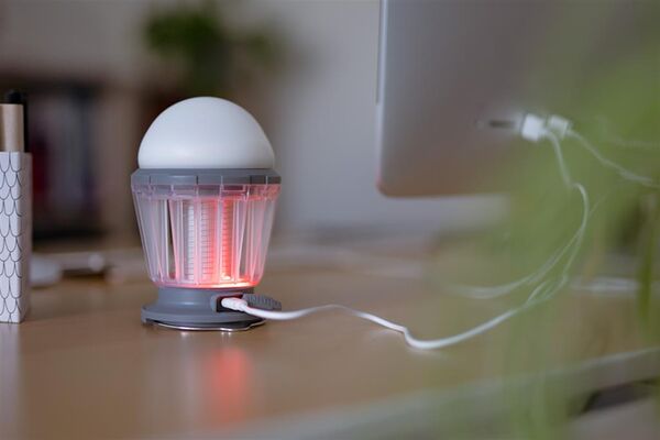 Dörr LED Solar Campinglampe Anti-Moskito  hellgrau