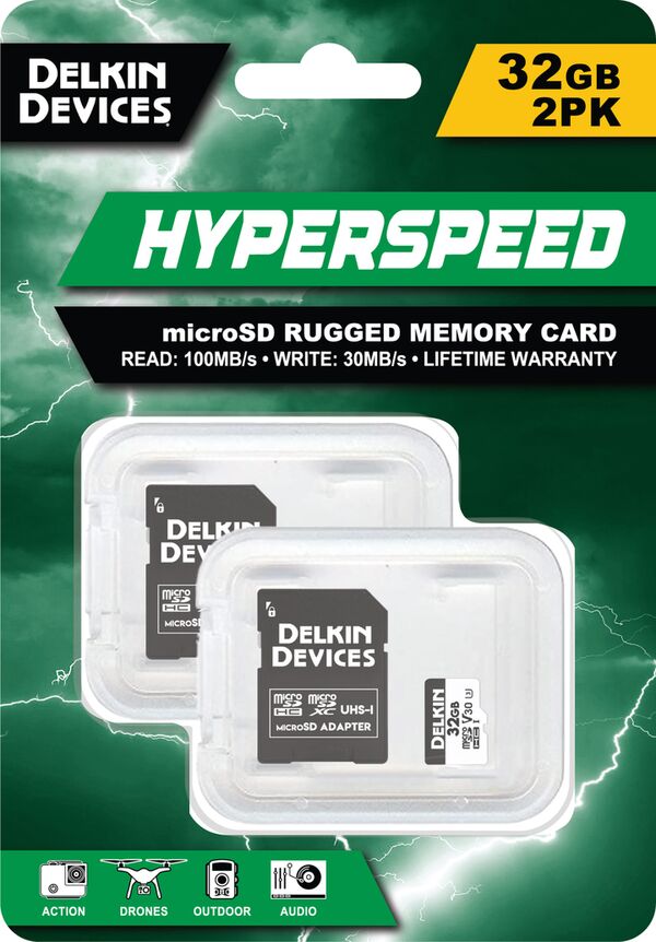 Delkin HYPERSPEED UHS-I (V30) microSD Memory Card 2x32 GB  32  GB