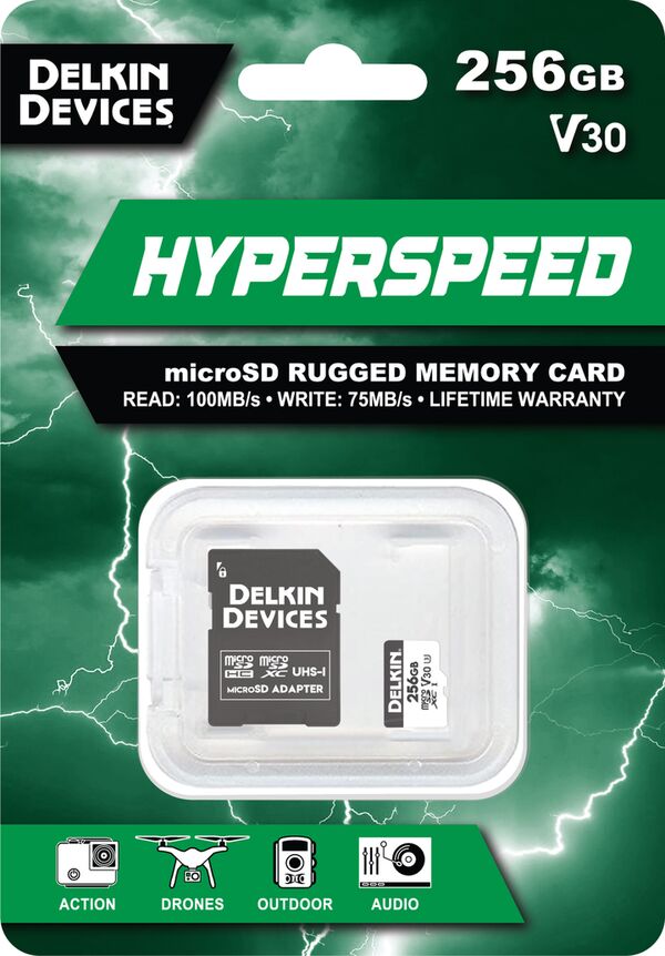 Delkin HYPERSPEED UHS-I (V30) microSD Memory Card  256 GB