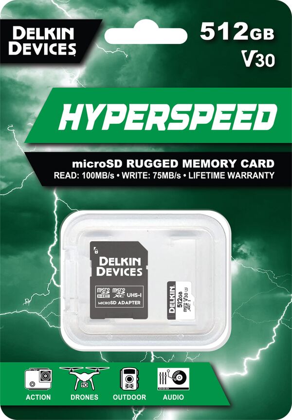 Delkin HYPERSPEED UHS-I (V30) microSD Memory Card  512 GB