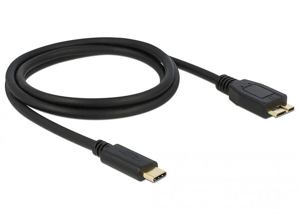 Delock Kabel SuperSpeed USB-C Stecker an USB Typ Micro-B Stecker  1 m schwarz