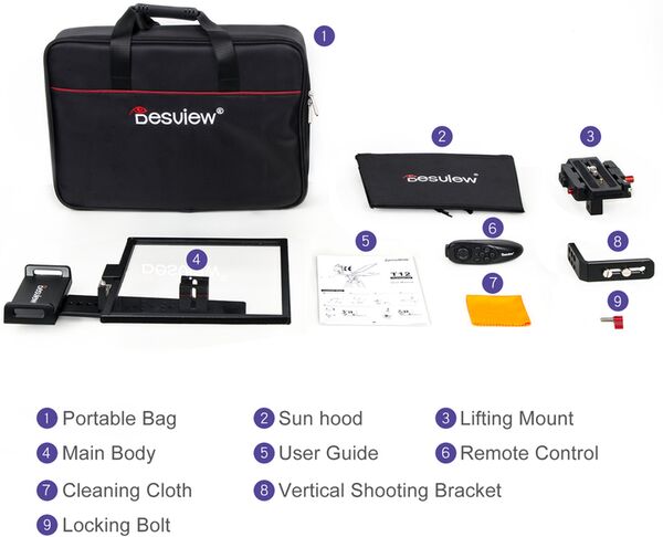 DESVIEW T12 Teleprompter (autocue) für Smartphone/Tablet 