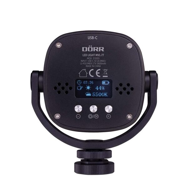 Dörr MVL-77 LED Videolicht USB-C Anschluss 