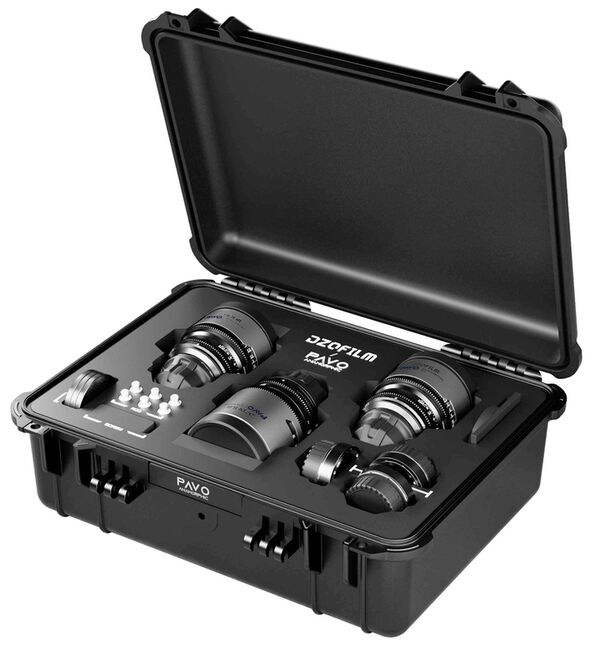 DZOFILM Pavo 2x Anamorphic 3-Lens Kit (28/40/75mm T2.1) für PL/EF Mount (S35) metric - Blue Coating 