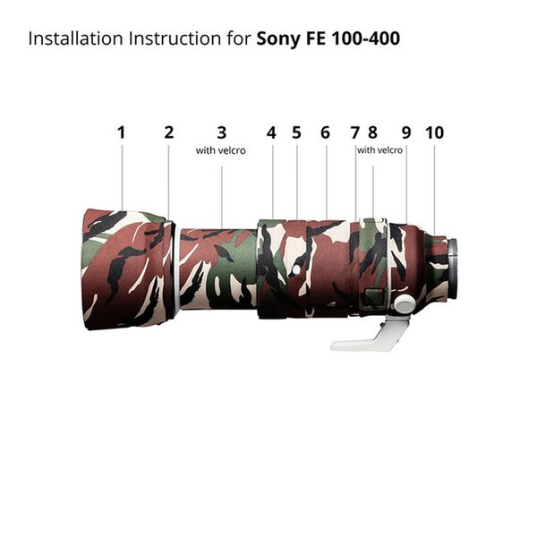 EasyCover Lens Oak Objektivschutz für Sony  FE 200-600 F5.6-6.3 G OSS Braun Camouflage