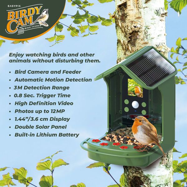 Easypix BirdyCam Vogelfutterhaus mit Kamera 