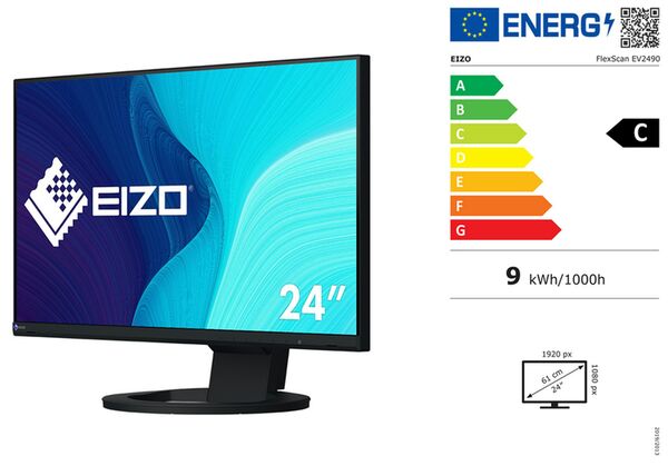 Eizo EV2490-BK FlexScan 61 cm (23,8 ) sw Office-Monitor 
