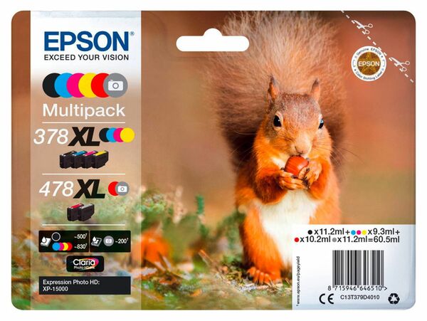Epson Multipack Claria Photo HD T 378/478 XL (6 Farben) T 379D 