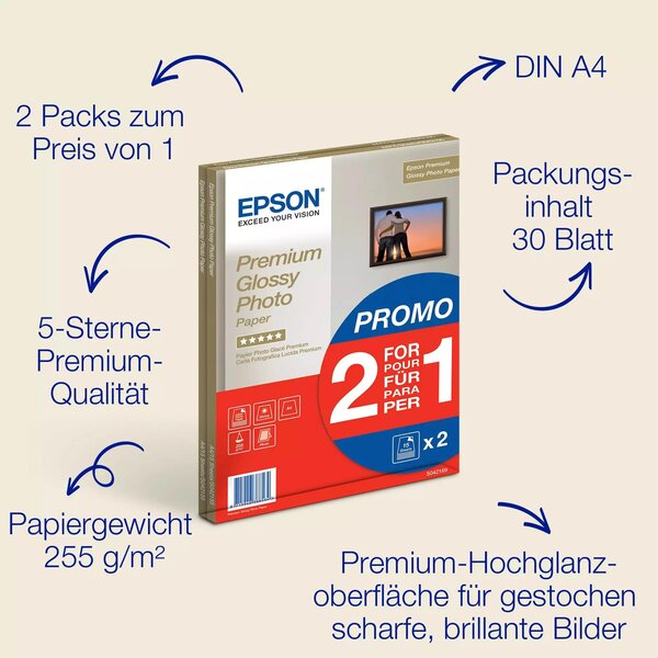 Epson Papier Best 2für1 A4 2x15Bl S042169 