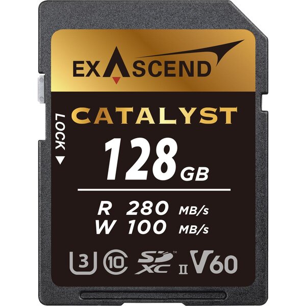 Exascend Catalyst SDXC UHS-II, C1 V60, 280/100 MB/s, Speicherkarte  128 GB