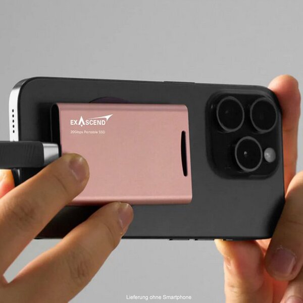 Exascend Element Portable SSD, 20 Gb/s, Type-C  2 TB rosa