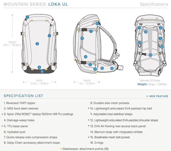 F-stop Loka UL  Single schwarz - Malibu blau