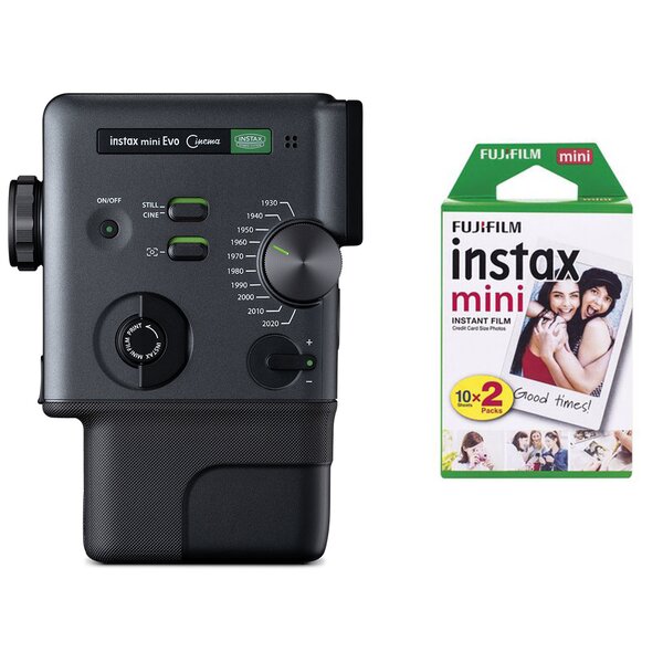 Fujifilm instax mini Evo Cinema + Instax Mini Film Doppelpack 2x10 Aufnahmen 