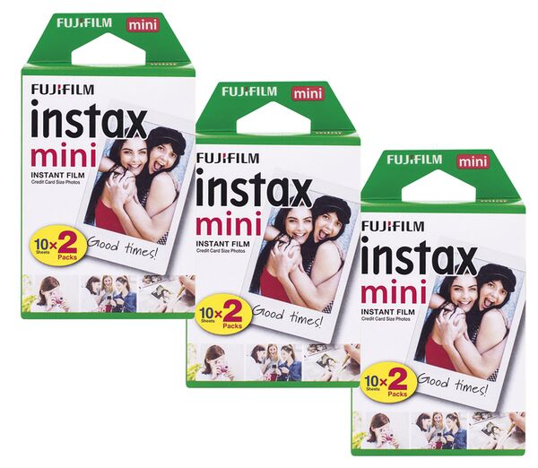 Fujifilm Instax Mini Film Doppelpack 2x10 Aufnahmen  3er Set für 60 Bilder