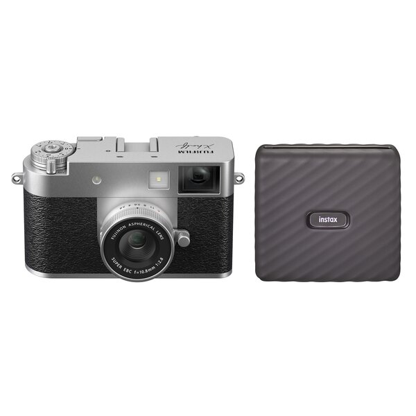 Fujifilm X half (X-HF1) + Instax Link WIDE EX D mobiler Sofortbilddrucker Mocha Gray  silber