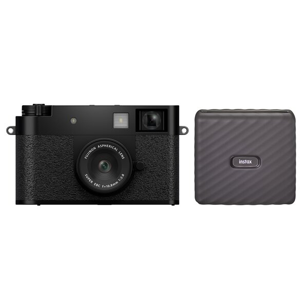 Fujifilm X half (X-HF1) + Instax Link WIDE EX D mobiler Sofortbilddrucker Mocha Gray  schwarz