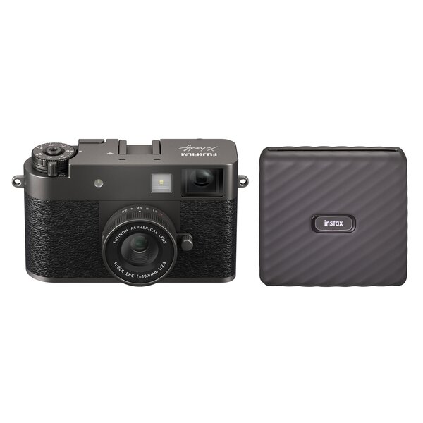 Fujifilm X half (X-HF1) + Instax Link WIDE EX D mobiler Sofortbilddrucker Mocha Gray  anthrazit