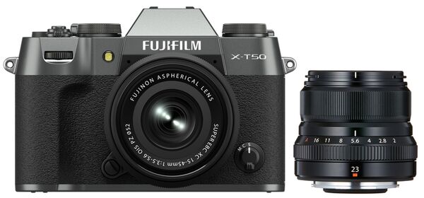Fujifilm X-T50 + 15-45mm + XF 23mm f/2,0 R WR  anthrazit