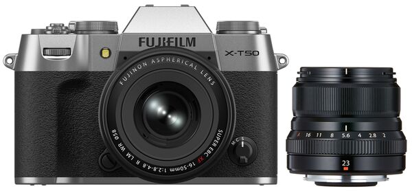 Fujifilm X-T50 + 16-50mm + XF 23mm f/2,0 WR  silber