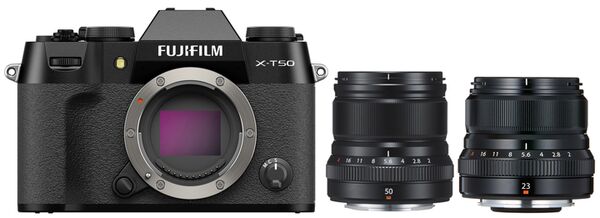 Fujifilm X-T50 + XF 50mm f/2,0 R WR + XF 23mm 2,0 R WR  schwarz
