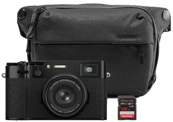 Fujifilm X100VI + Peak Design Everyday Sling V2 + Extreme Pro SDXC 200MB/s 128 GB  schwarz
