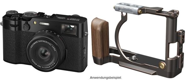 Fujifilm X100VI schwarz + SmallRig 4557 Retro Käfig 