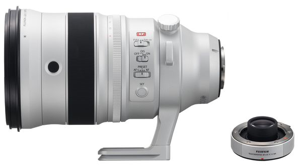 Fujifilm XF 200mm f/2,0 R LM OIS WR + Telekonverter XF 1.4X TC F2 WR  Fujifilm X grau-silber