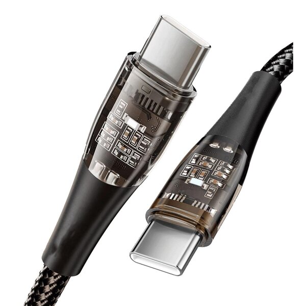 FXLion 100W PD USB-C Kabel - OLED - 480 Mbit/s Datenübertragung – bidirektionales Schnellladen 