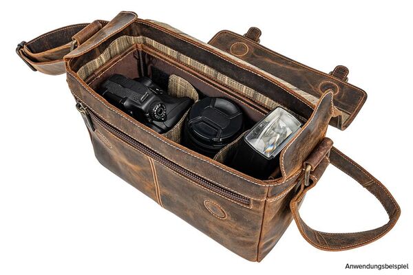 Gillis Leder Foto Schultertasche Trafalgar  vintage brown