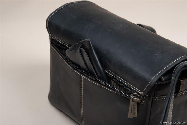 Gillis Leder Foto Schultertasche Trafalgar  vintage black