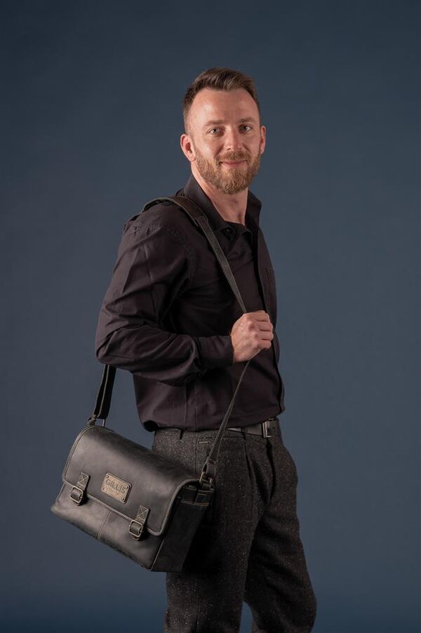 Gillis Leder Foto Schultertasche Trafalgar  vintage black