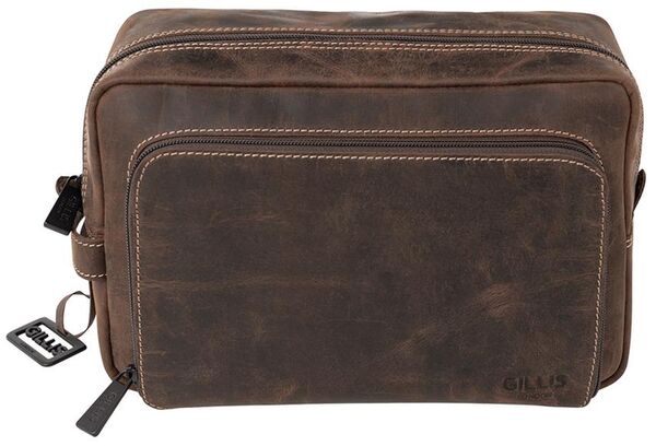 Gillis Leder Kulturbeutel Wellington  vintage brown large
