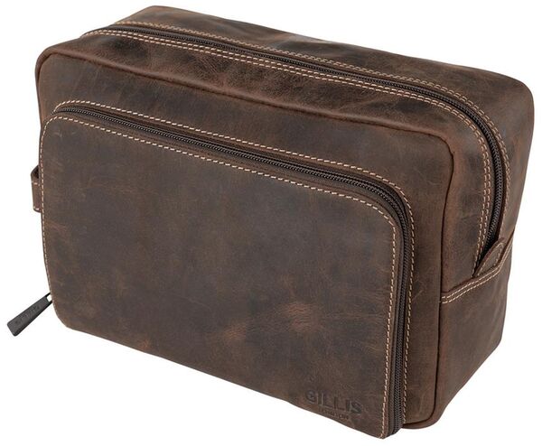 Gillis Leder Kulturbeutel Wellington  vintage brown large