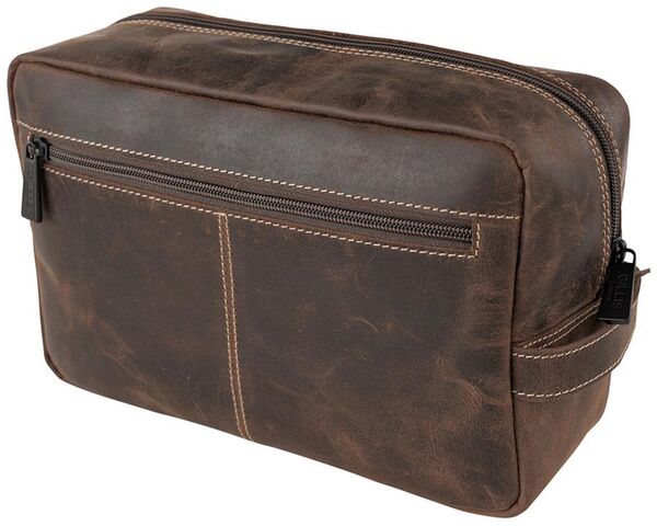 Gillis Leder Kulturbeutel Wellington  vintage brown large