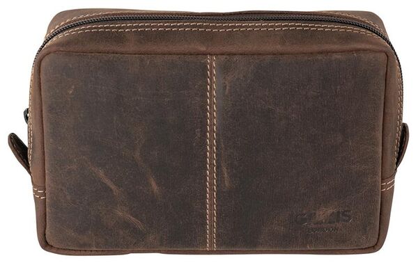 Gillis Leder Kulturbeutel Wellington  vintage brown small