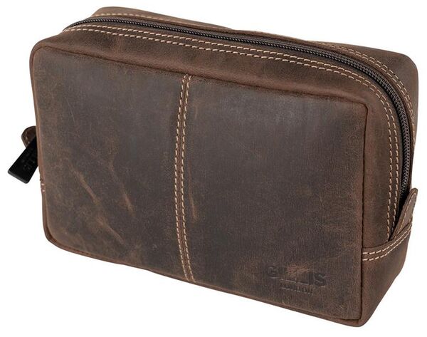 Gillis Leder Kulturbeutel Wellington  vintage brown small