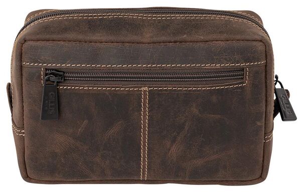 Gillis Leder Kulturbeutel Wellington  vintage brown small