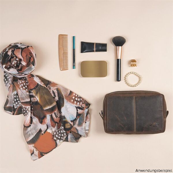 Gillis Leder Kulturbeutel Wellington  vintage brown small