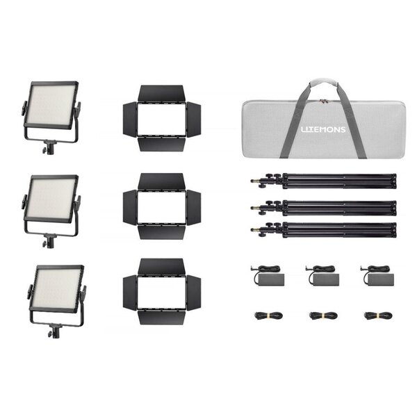 Godox 3 x Litemons & Accessories - Kit  LP400Bi-K3 black