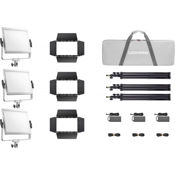 Godox Kit 3 x Litemons LP1200Bi & Accessories  LP1200Bi-K3