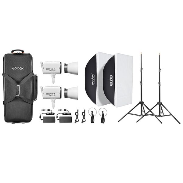 Godox Litemons Bi color LED Video Light LA300Bi  2 Light Kit