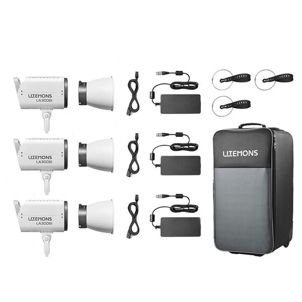 Godox Litemons Bi color LED Video Light LA300Bi  3 Light Kit