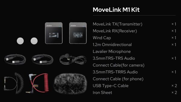 Godox MoveLink M1 - 2.4GHz Drahtloses Mikrofon System 