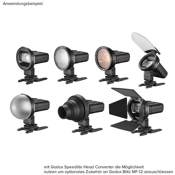 Godox Speedlite Head Converter(From Square to Round) 