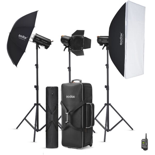 Godox Studioblitz Kit (3x QT400IIIM & Zubehör) 