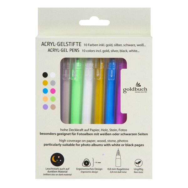 goldbuch Acryl-Gelstifte 10 Farben sortiert 