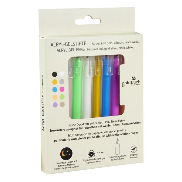 goldbuch Acryl-Gelstifte 10 Farben sortiert 