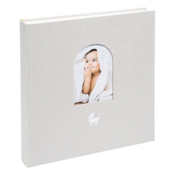 goldbuch Babyalbum Cozy Nest 30x31 58 Seiten mit 4 illustrierte Seiten  sandgrau
