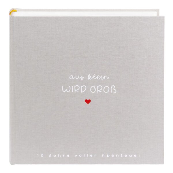 goldbuch Fotoalbum aus klein wird Groß inkl. 12 farbigen, illustrierten Blättern  sandgrau