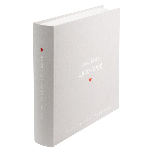 goldbuch Fotoalbum aus klein wird Groß inkl. 12 farbigen, illustrierten Blättern  sandgrau